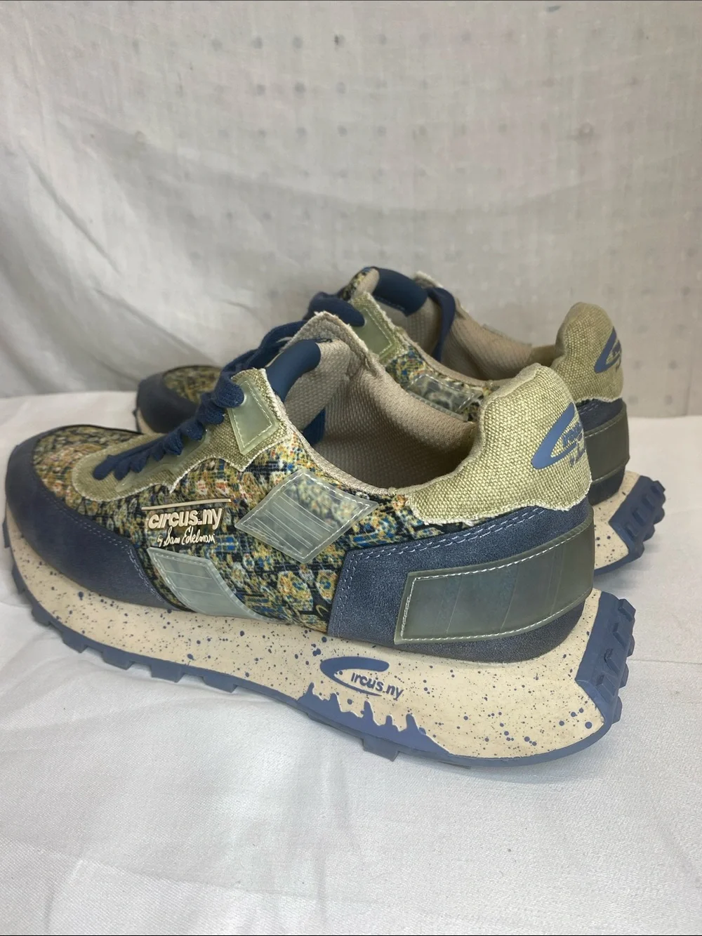 Circus by Sam Edelman Olive Green & Navy Mixed-Media Sneakers Devyn Size 10M